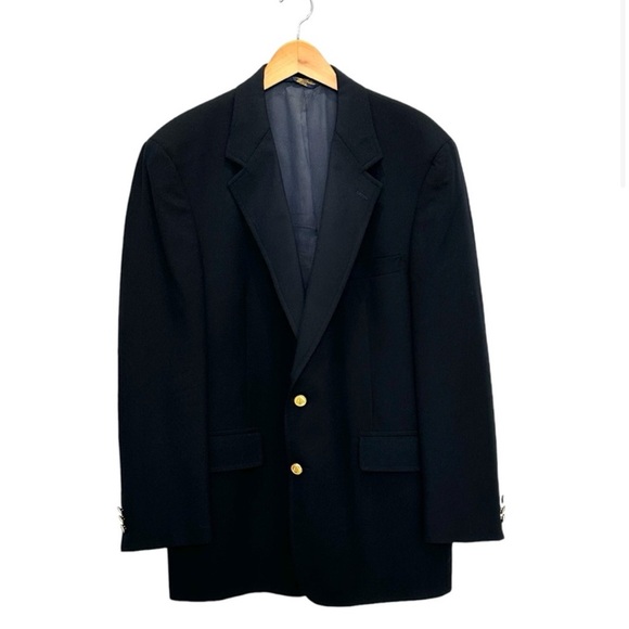 BROOKS BROTHERS Brooksease Wool Navy 2 Button Jacket with Gold Buttons Size 43R - Picture 3 of 11